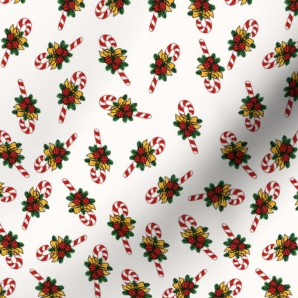 Vintage Christmas Candy Canes offwhite Medium
