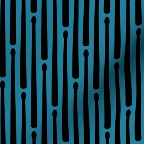Drumstick Stripe - Black on Dark Blue Medium