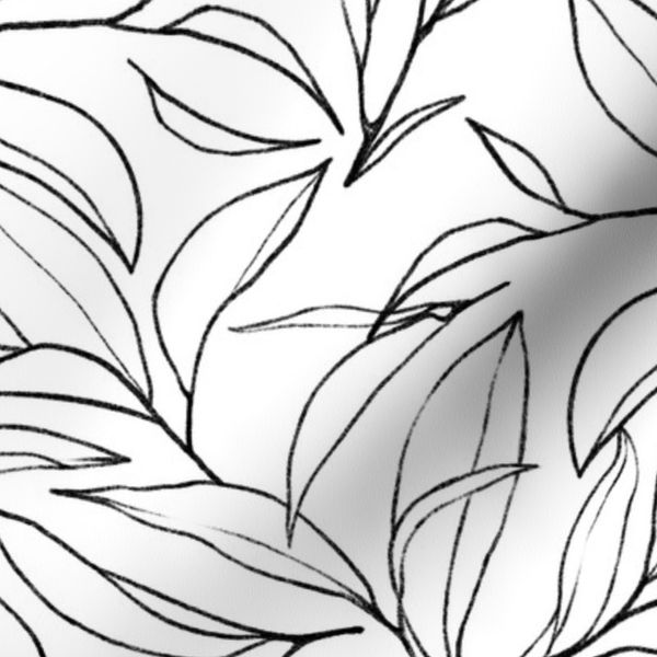 Textured Tea Leaves - black and white