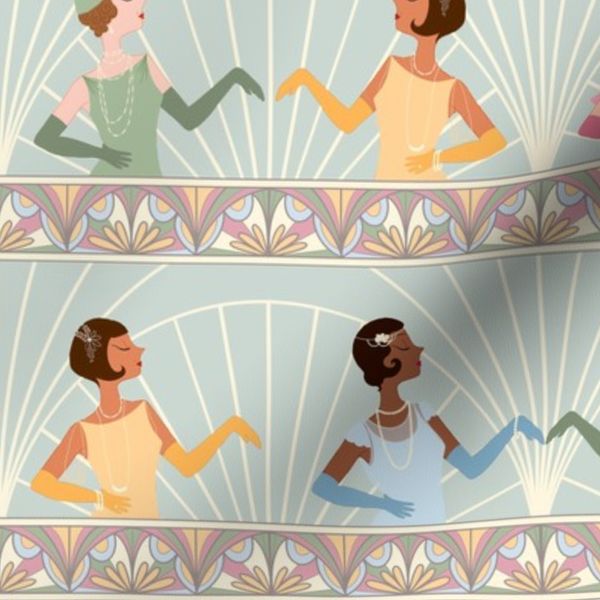 1920s Art Deco Ladies Pastel