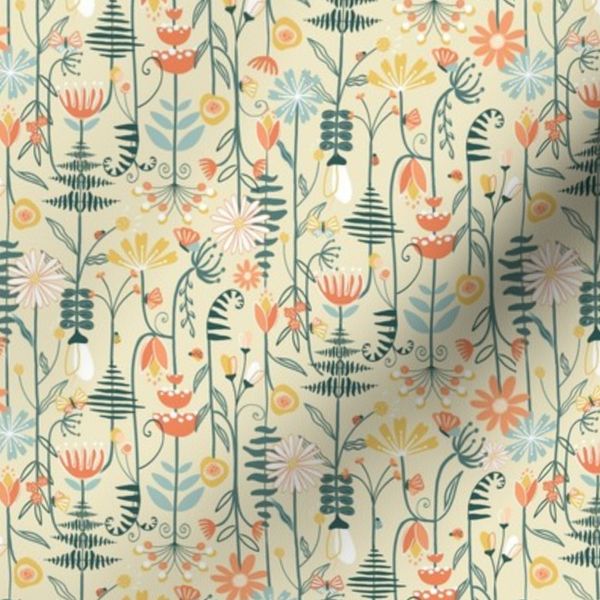 Spring Flowerbed Cream Small Wirihana Design