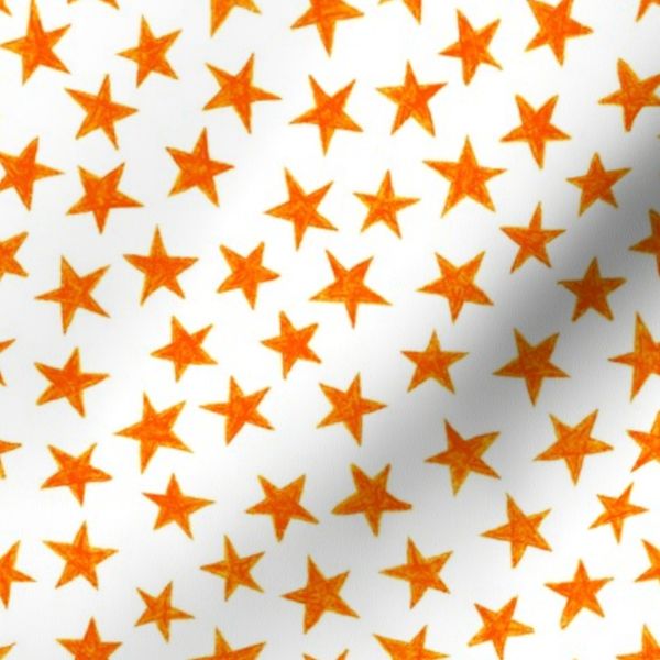 crayon stars - solar orange on white