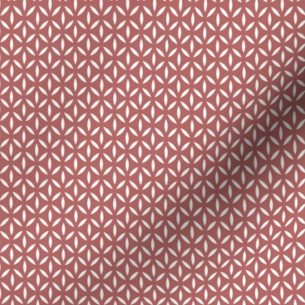 Leafpoint Lattice Dusty Red & Cream Latticework Grille