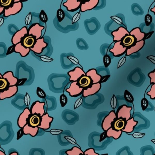 Blue Garden Animal Print