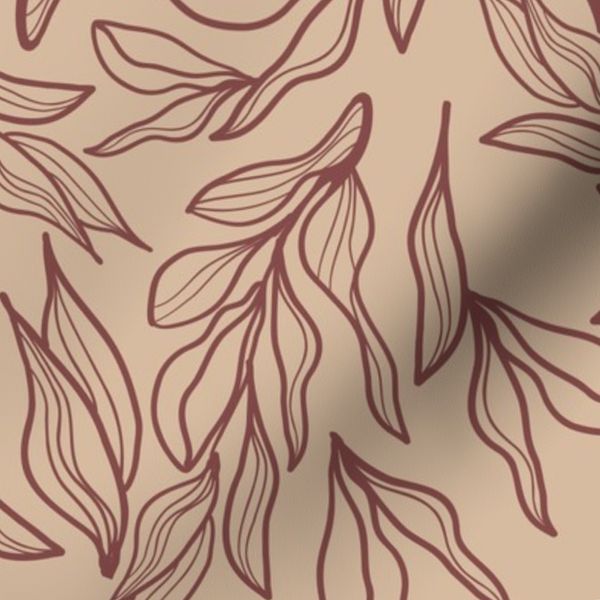 Flowy Leaves Mauve - Large
