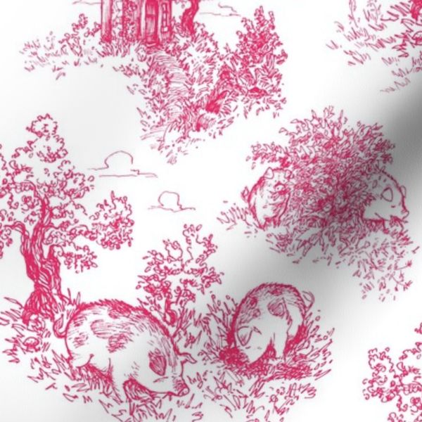 Pastoral Piggy Toile in pink