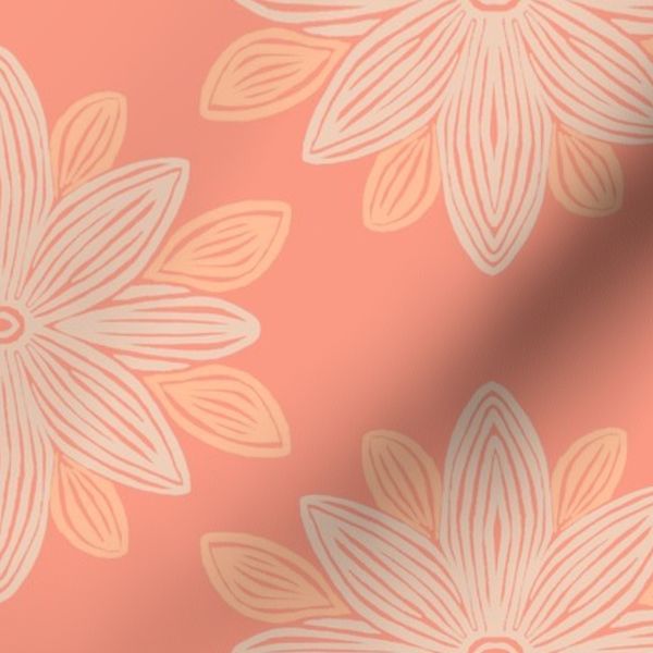 Peach puree floral block print 24