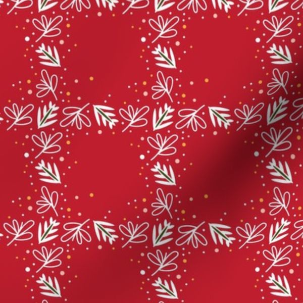 Christmas Leaf Square Red