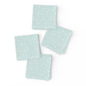 Snow polka dots winter christmas dots light teal / aqua small scale