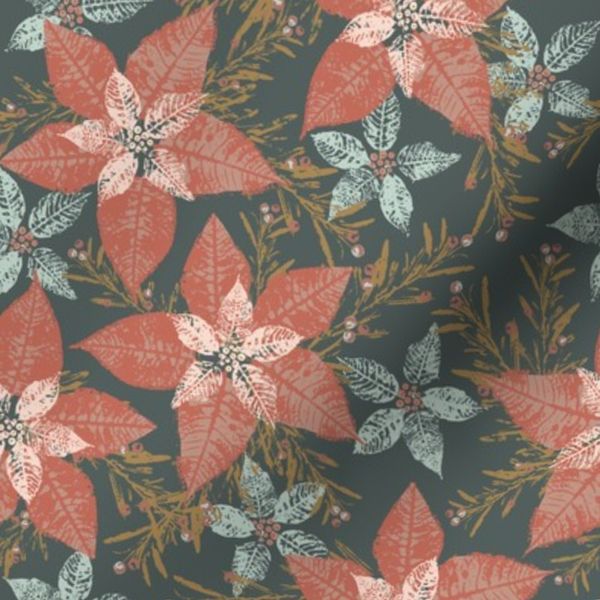Poinsettia - from real poinsettias - grey