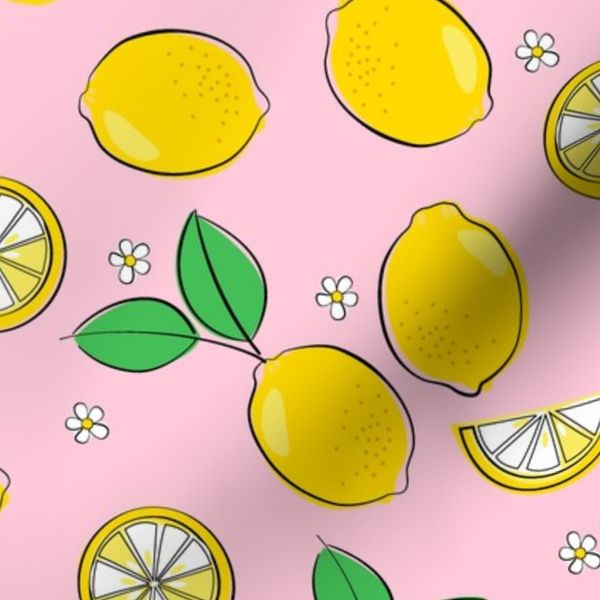 Tossed Whole Lemons - Pink
