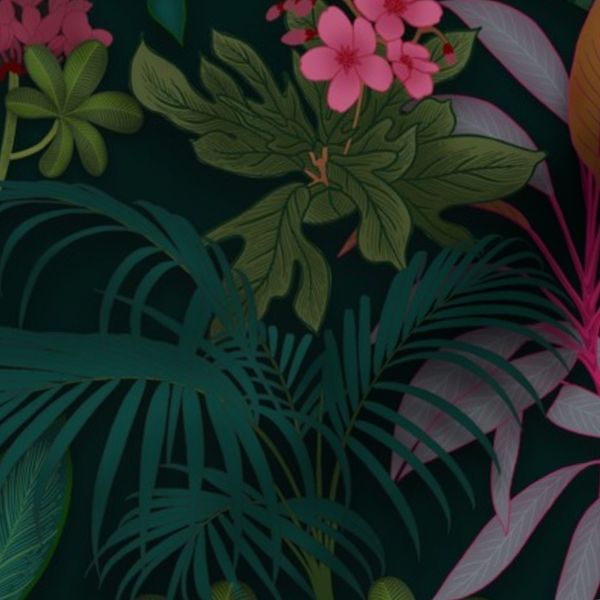 Moody green tropical foliage large