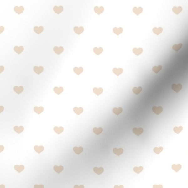 Mini Natural Color Valentines Polkadot Love Hearts on White Background