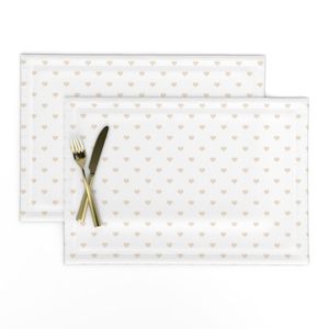 Mini Natural Color Valentines Polkadot Love Hearts on White Background