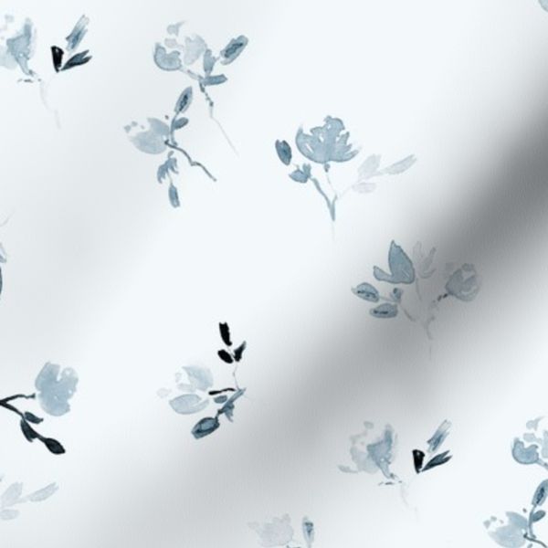 Indigo bellagio fiori watercolor blue baby flowers pretty florals b083