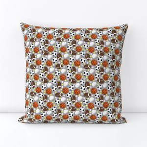 (small scale) sports balls on grey