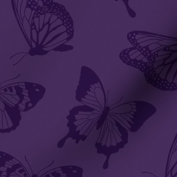 Dark Purple Tonal Butterflies 12 inch