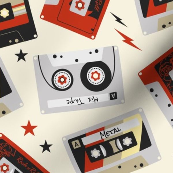 Mix Tapes Cassettes on Light Background