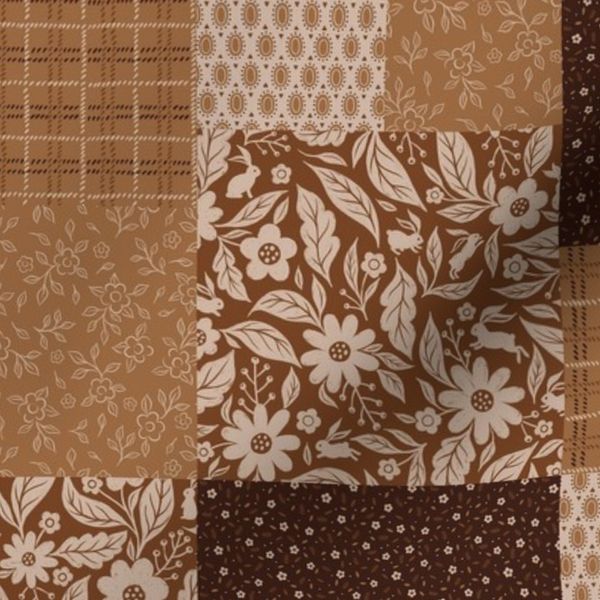 Cottage Patchwork Quilt - in Browns