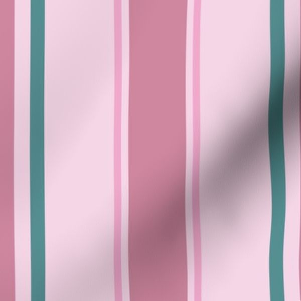 80's French Country Stripe in Pink + Mauve