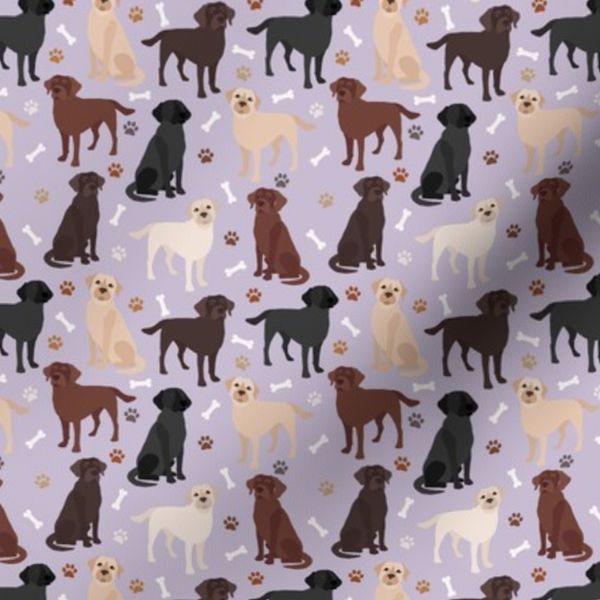 Labrador Retriever Paws and Bones All Coats Lab Dogs Purple Small Scale