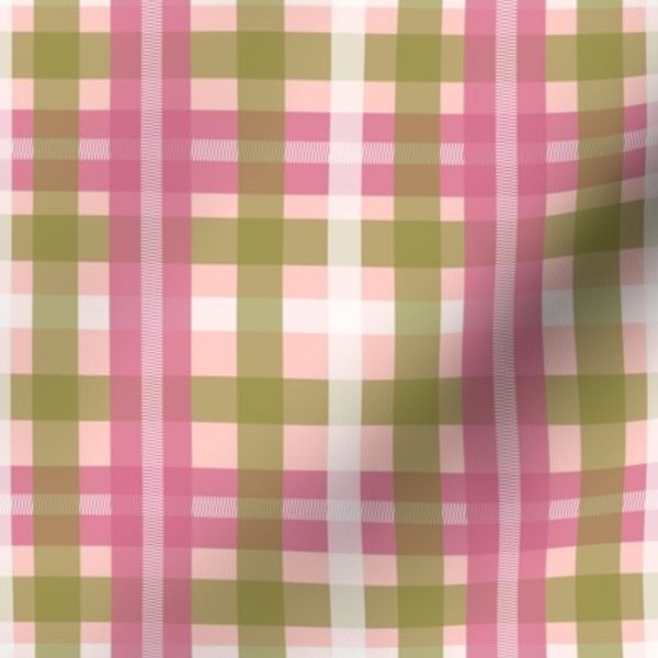 Spring Butterflies Tartan Plaid Pink // 8x8
