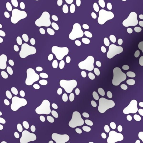 purple dog paw print fabric pet fabric dog fabric
