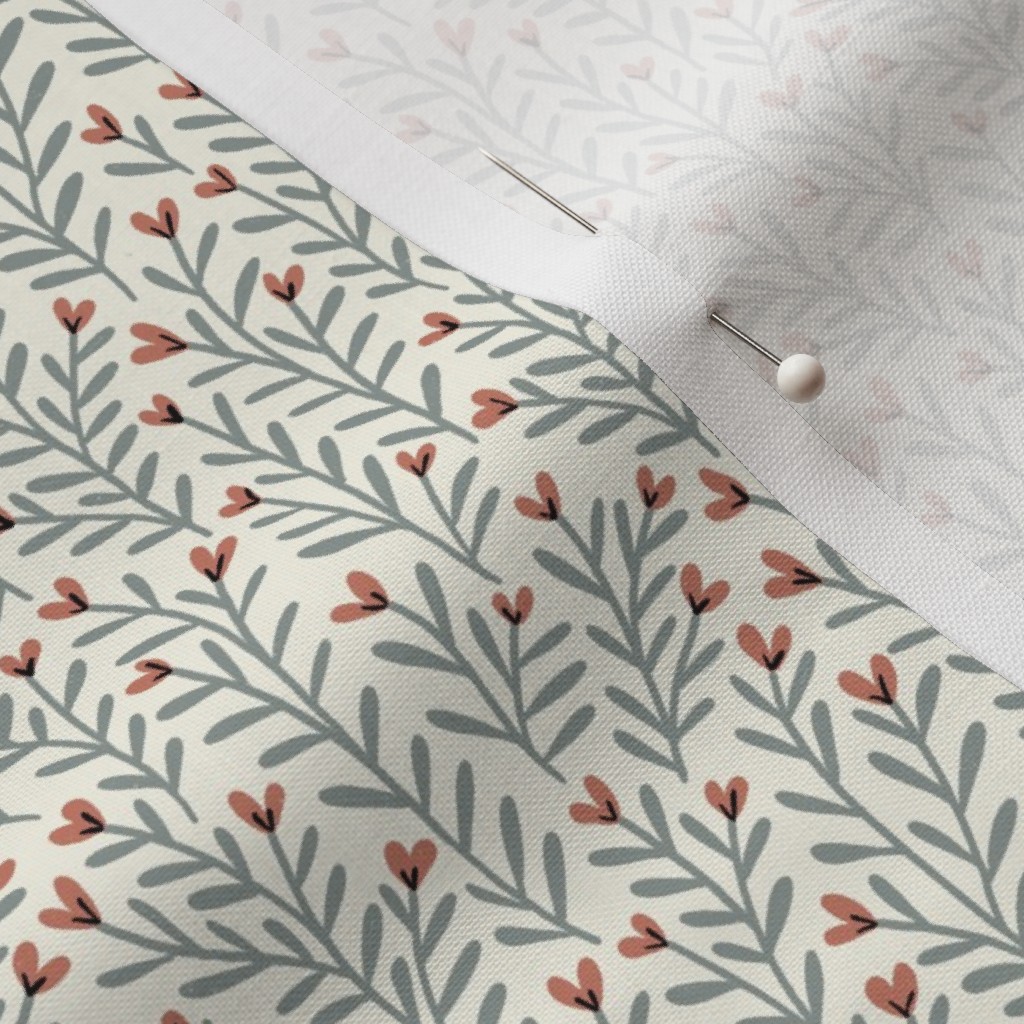 Close up of Petal Signature Cotton fabric with a sewing pin