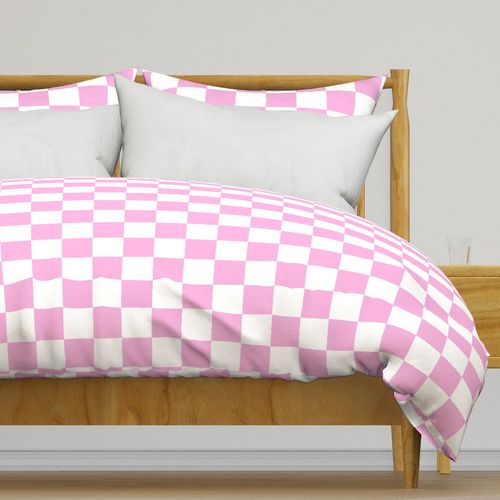 6 inch pink and white checkerboard - medium checkerboard print