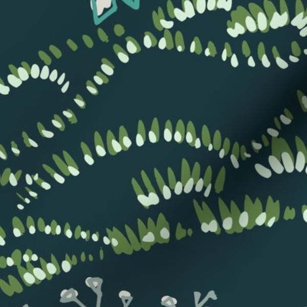 Italian landscape dark green - L