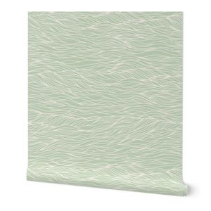 Light Green Ocean Waves Swirly Design