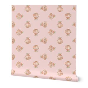 Sirena - pretty painterly pastel pink sea shells - small