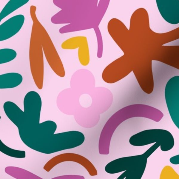 Mod Abstract Jungle Cutouts - Pink purple rust