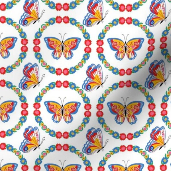 Butterflies and flower wreaths - small