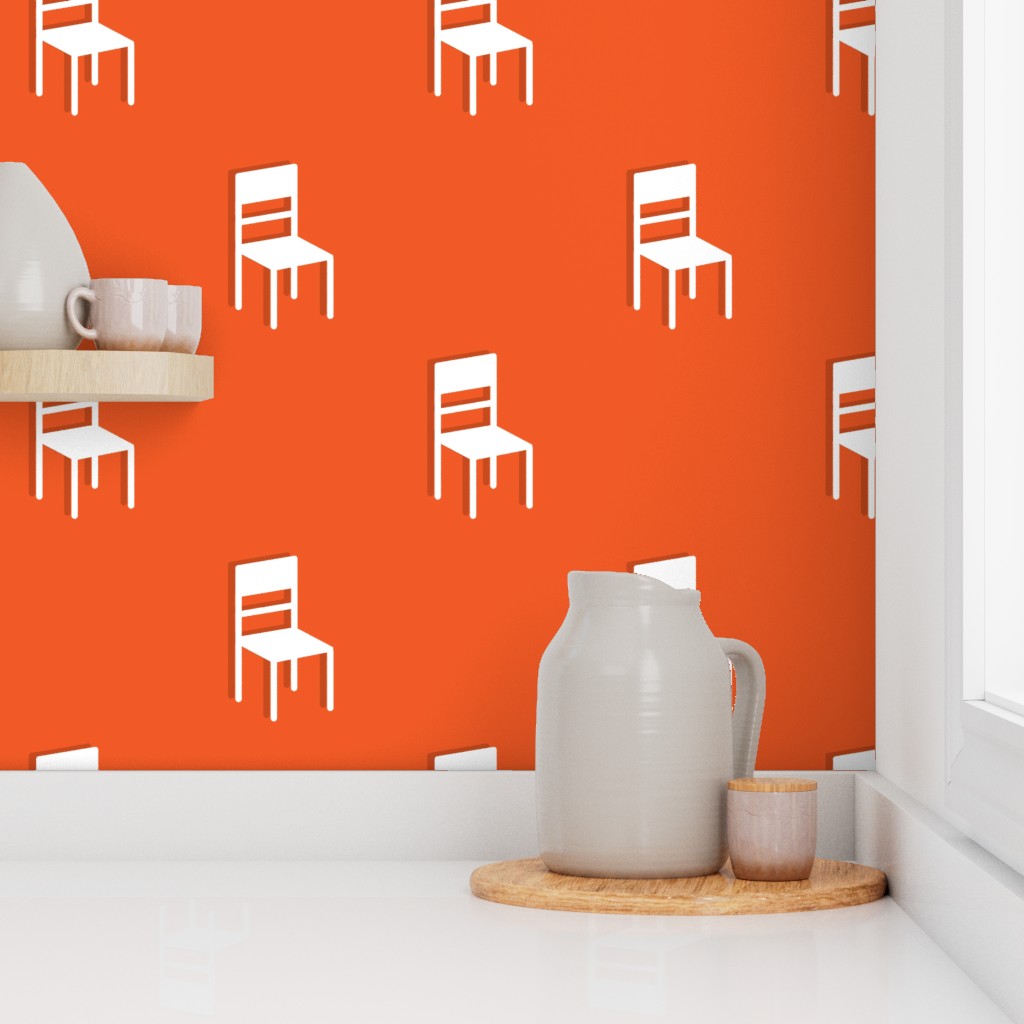 Corner of a kitchen counter with a window and shelf showing Peel and Stick wallpaper on the walls