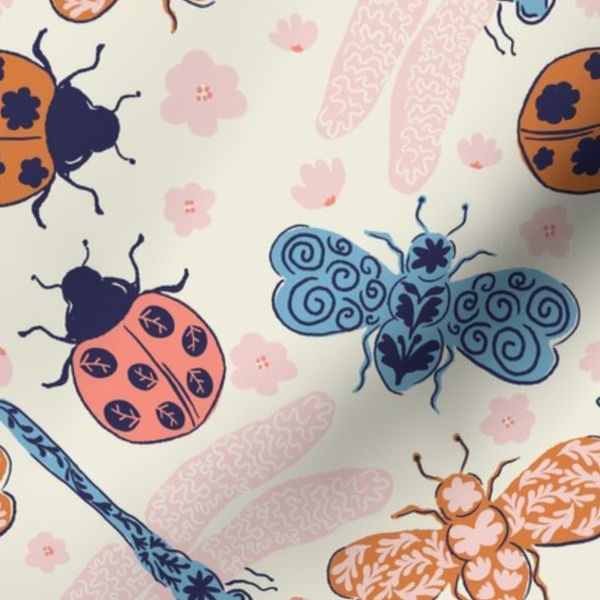 Cutesy doodled bugs