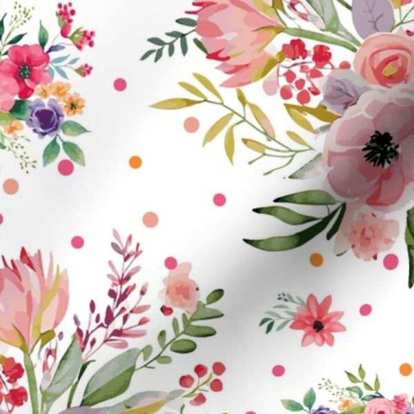 Floral-with-dots2000 bouquet flowers watercolor florals