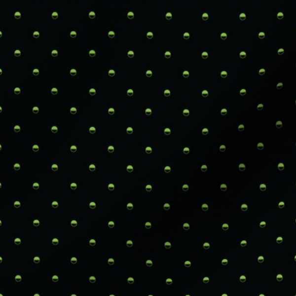 Half Circle Motif Polka Dot Pattern Sour Apple Light Green and Black