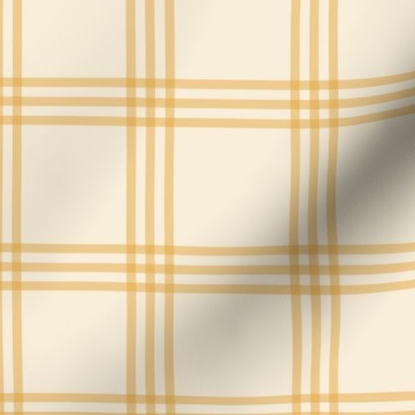 Geometric modern triple gingham mustard yellow cream beige gender neutral