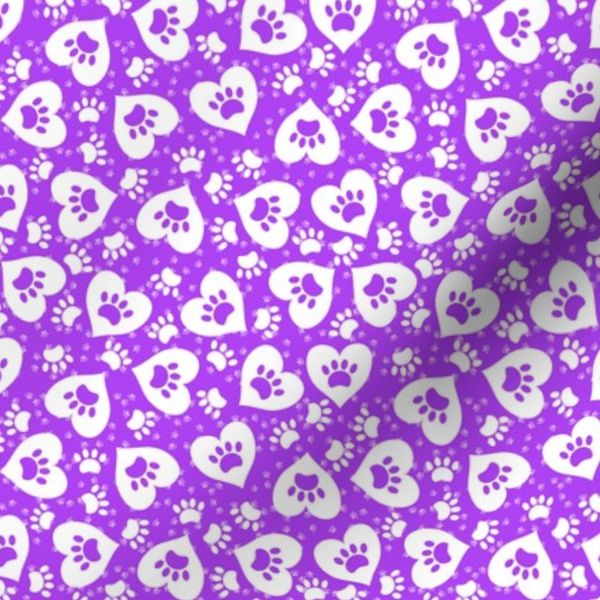 heart paws on purple