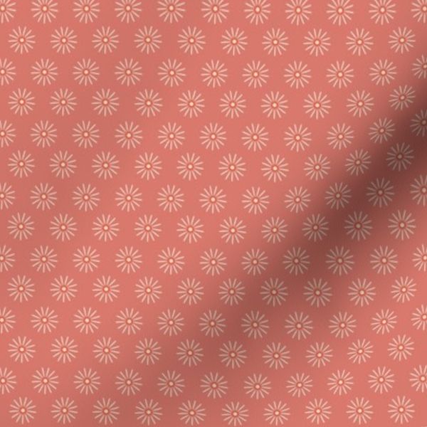 Small 1/2" Muted Red and Cream Sunburst Blender Print