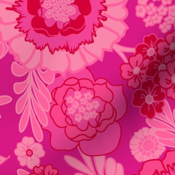 Geisha Japanese Flower - Geisha Barbie Life - Magenta Background