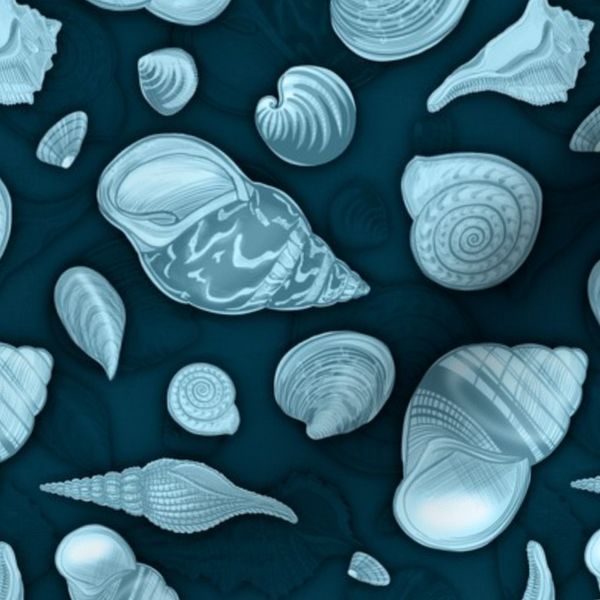 Deep Blue Sea Shells - medium scale
