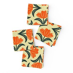 Scandinavian Geometric Flowers Medium scale retro Scandi modern floral