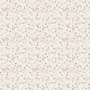 Floral horses white