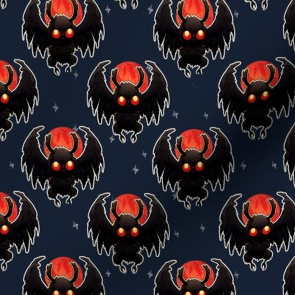 Mothman Damask on navy