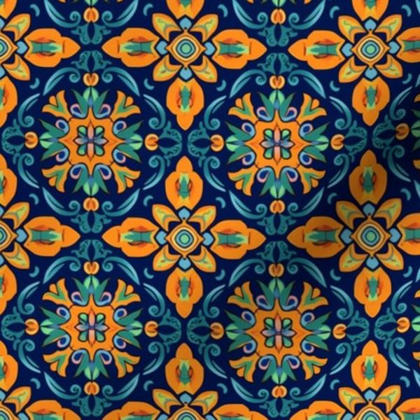 Orange Blue Mexican Inspired
