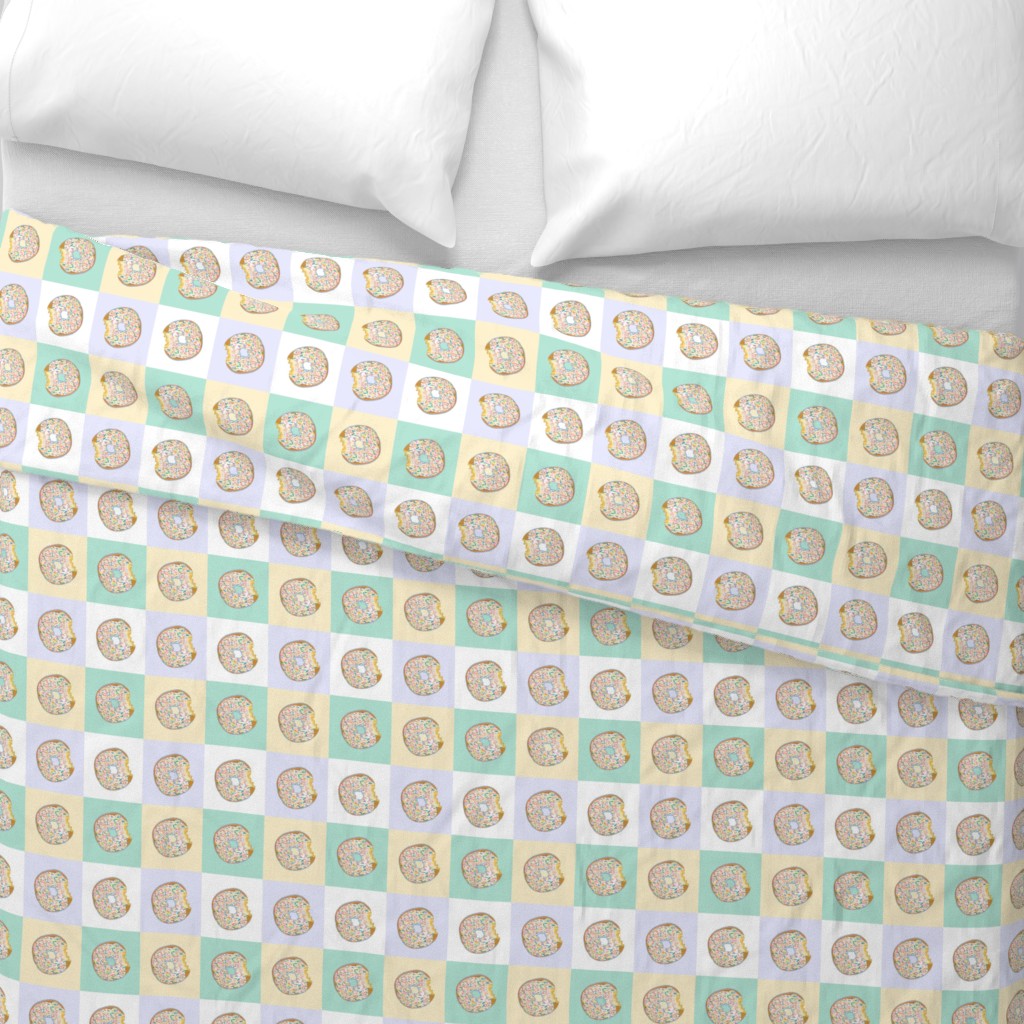 Top down Duvet Cover with a folded edge showing the design on the front and back