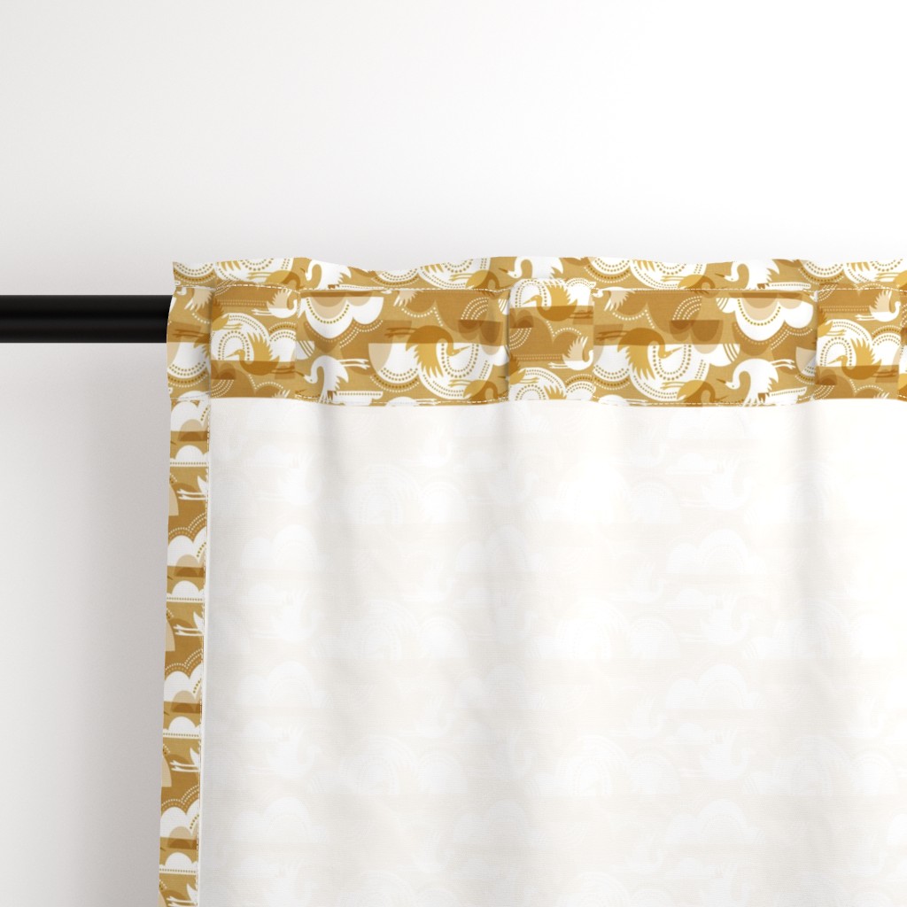 Close up of the back a Curtain panel hanging from a black curtain rod showing the rod pocket hanging option