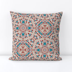 Geometric ornamental boho abstract in brown and blue